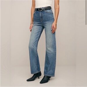 Reformation | Wilder Stretch High Rise Wide Leg Cropped Jeans in Cala Wash 26